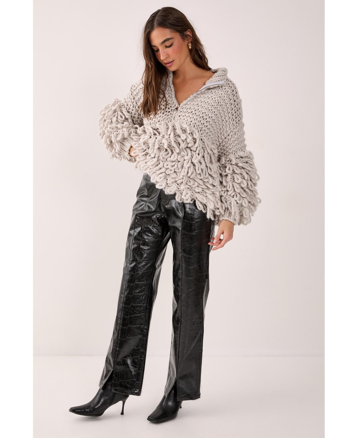 Nasty Gal Women's Loopy Quarter Zip Jumper