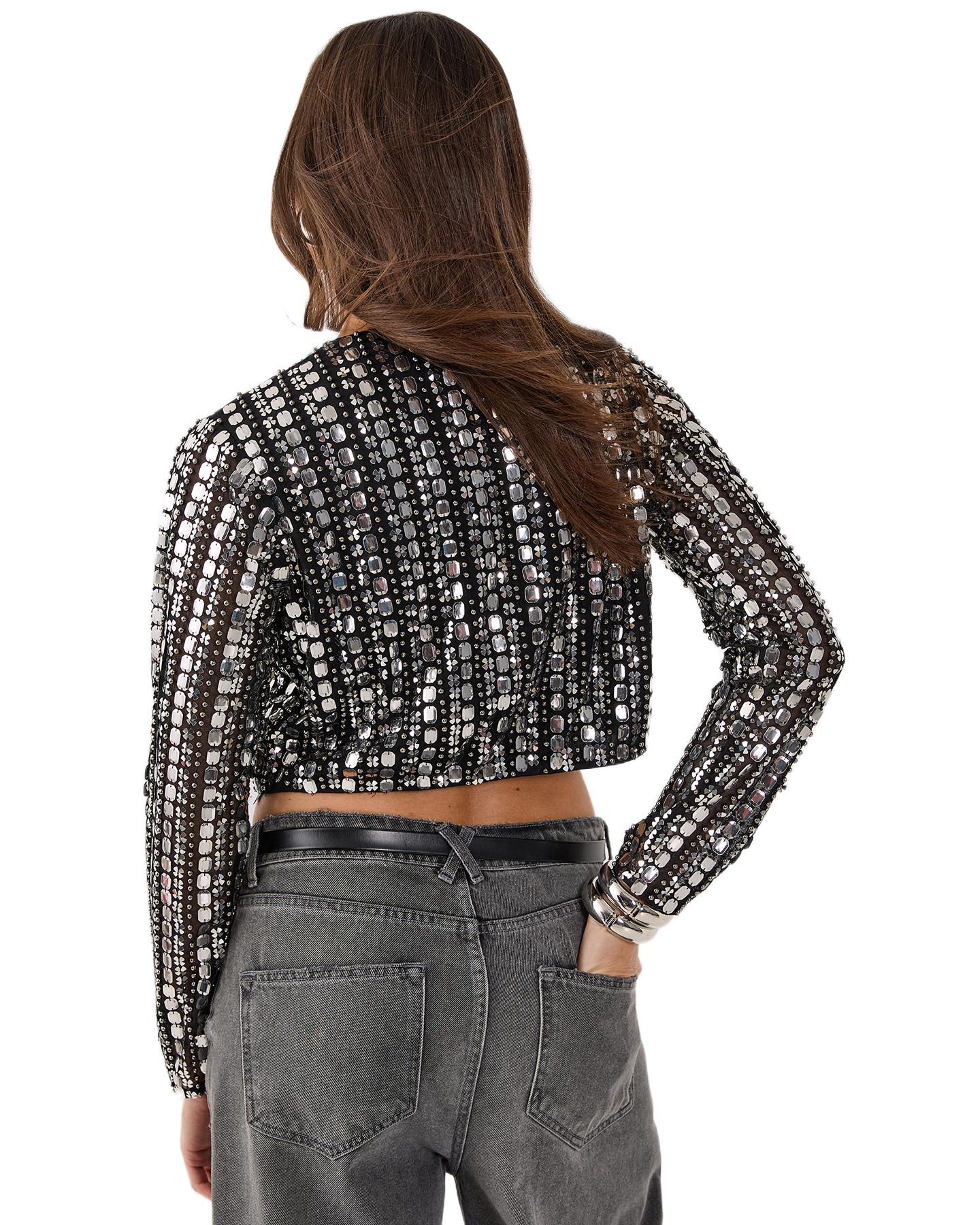 Женская куртка Nasty Gal Beaded Long Sleeve, цвет: Чёрный — фото 3
