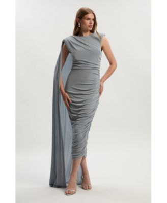 Women's Slinky Crepe Scarf Maxi Dress