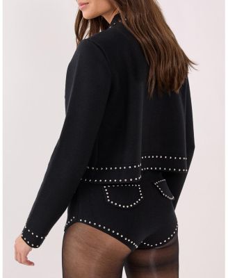 Women's Knitted Western Stud Detail Shorts