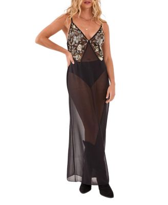 Sheer Strappy Maxi Dress