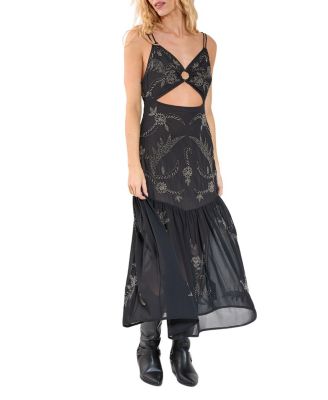 Ring Cut Out Volume Maxi Dress