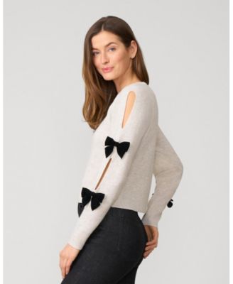 Bow & Cut Out Sleeve Sweater