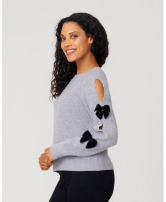 Bow & Cut Out Sleeve Sweater