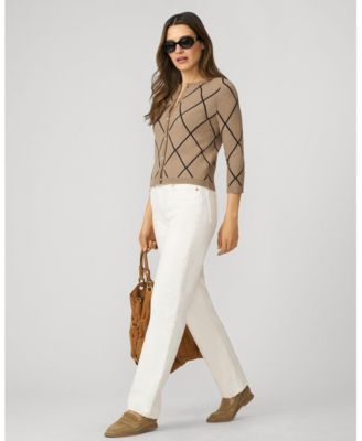 Women's Argyle Crewneck Cardigan