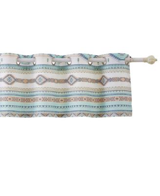 Phoenix Window Valance 84in x 16in + 1in Turquoise by Barefoot Bungalow