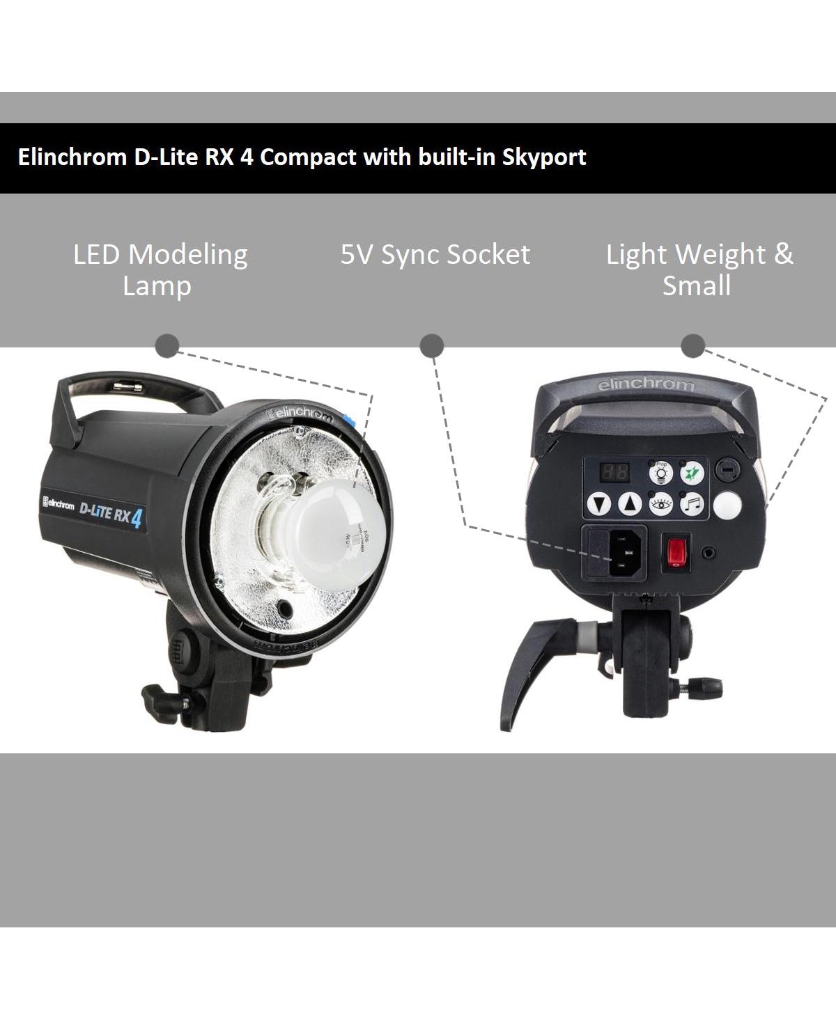 Elinchrom D-Lite Rx 4 400Ws Compact Monolight with Built-In Skyport