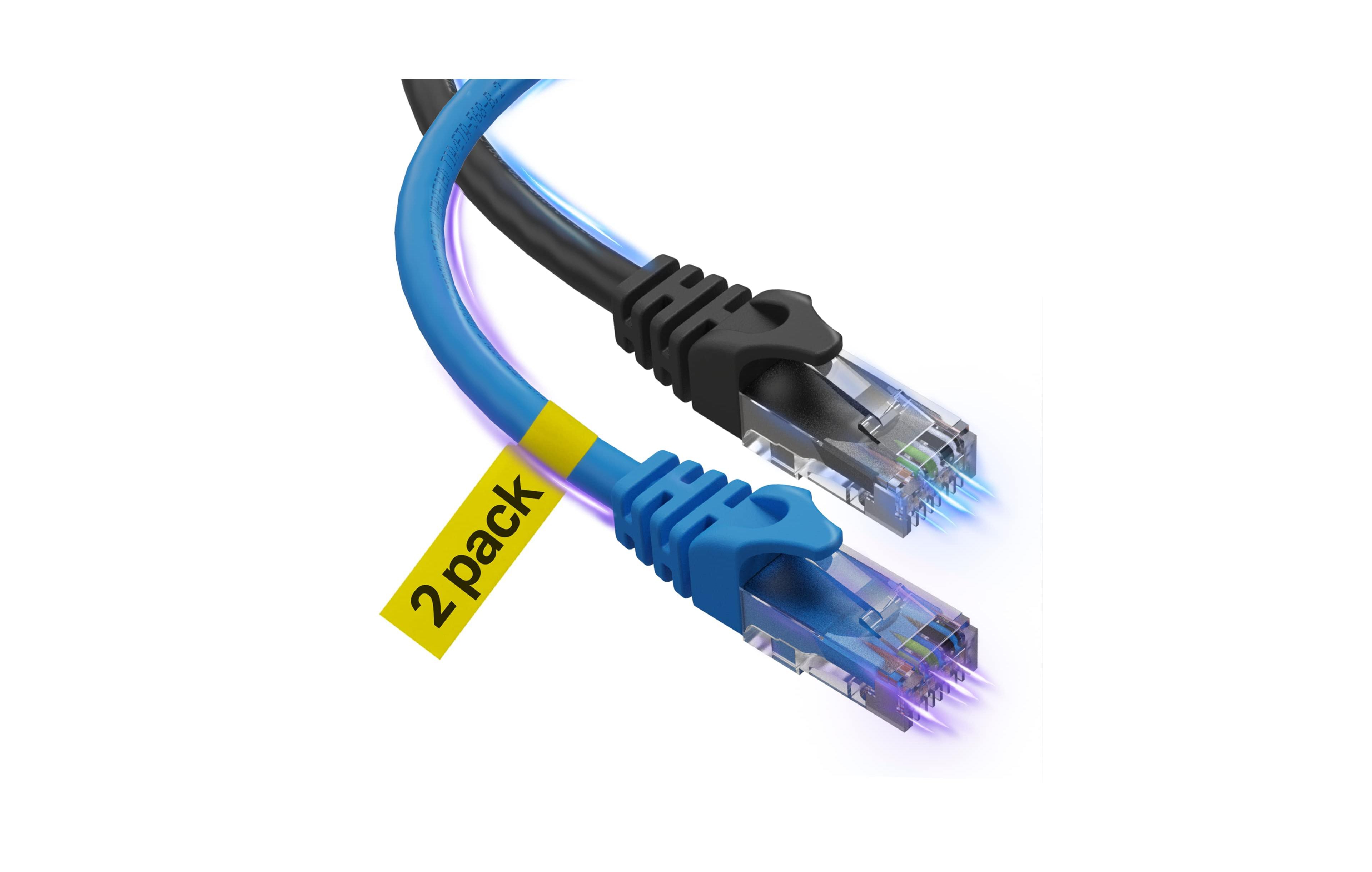 Ultra Clarity Cables Cat 6 Wired Gold-Plated Ethernet Cable for Router, Modem, Pc, PS4/PS5, 2-Pack