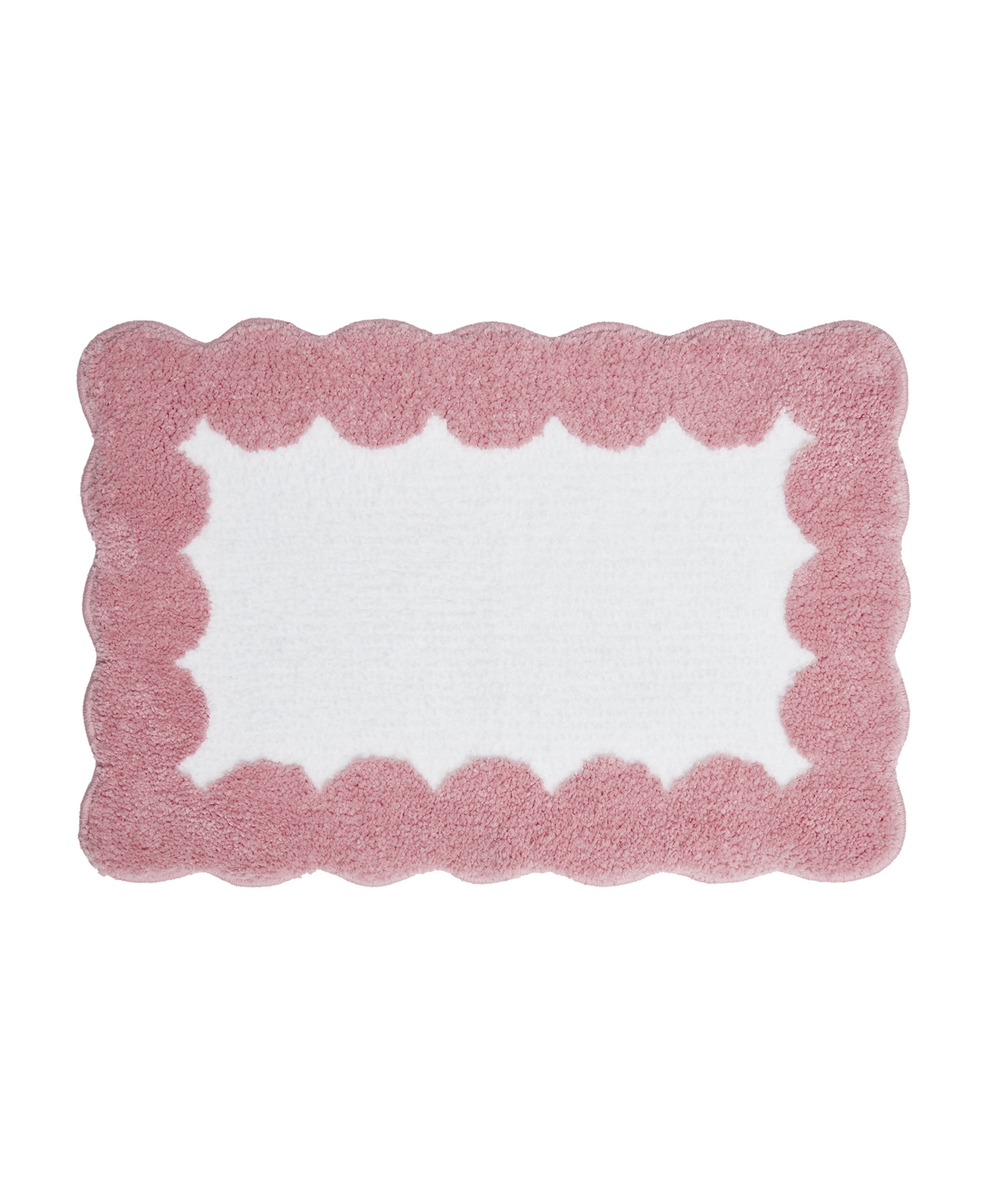 Vcny Home Dotted Edge Tufted Bath Rug, 18" X 27" In Pink