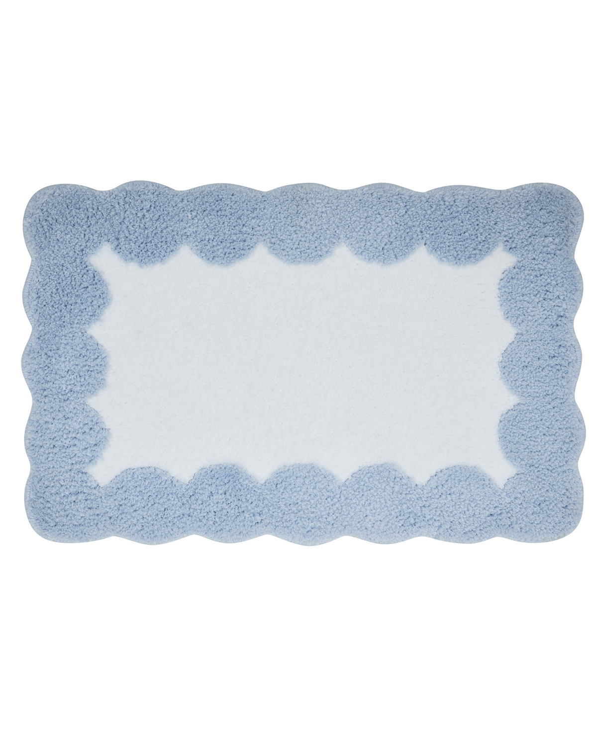 Vcny Home Dotted Edge Tufted Bath Rug, 18" X 27" In Blue