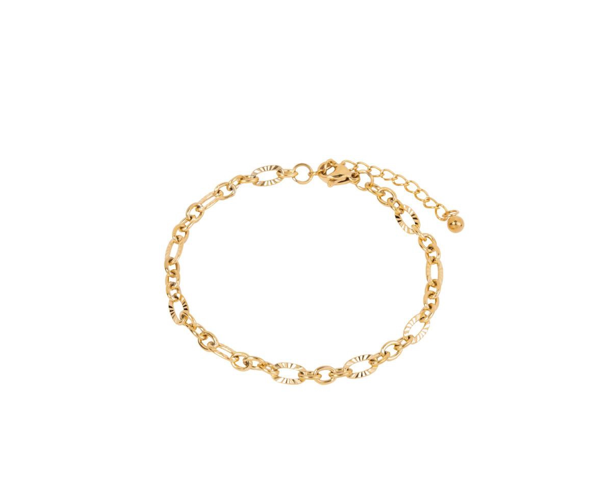 Aurora Link Oval and Textured Link Bracelet