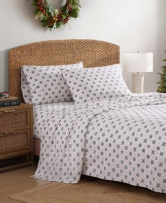Tommy Bahama Printed Holiday 200-Thread Count Cotton 4-Pc. Sheet Set, Queen