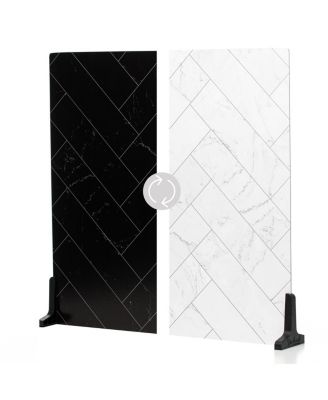 Duo Board - 24x24" Double Sided Surface Board, Zigzag Marble White/Black