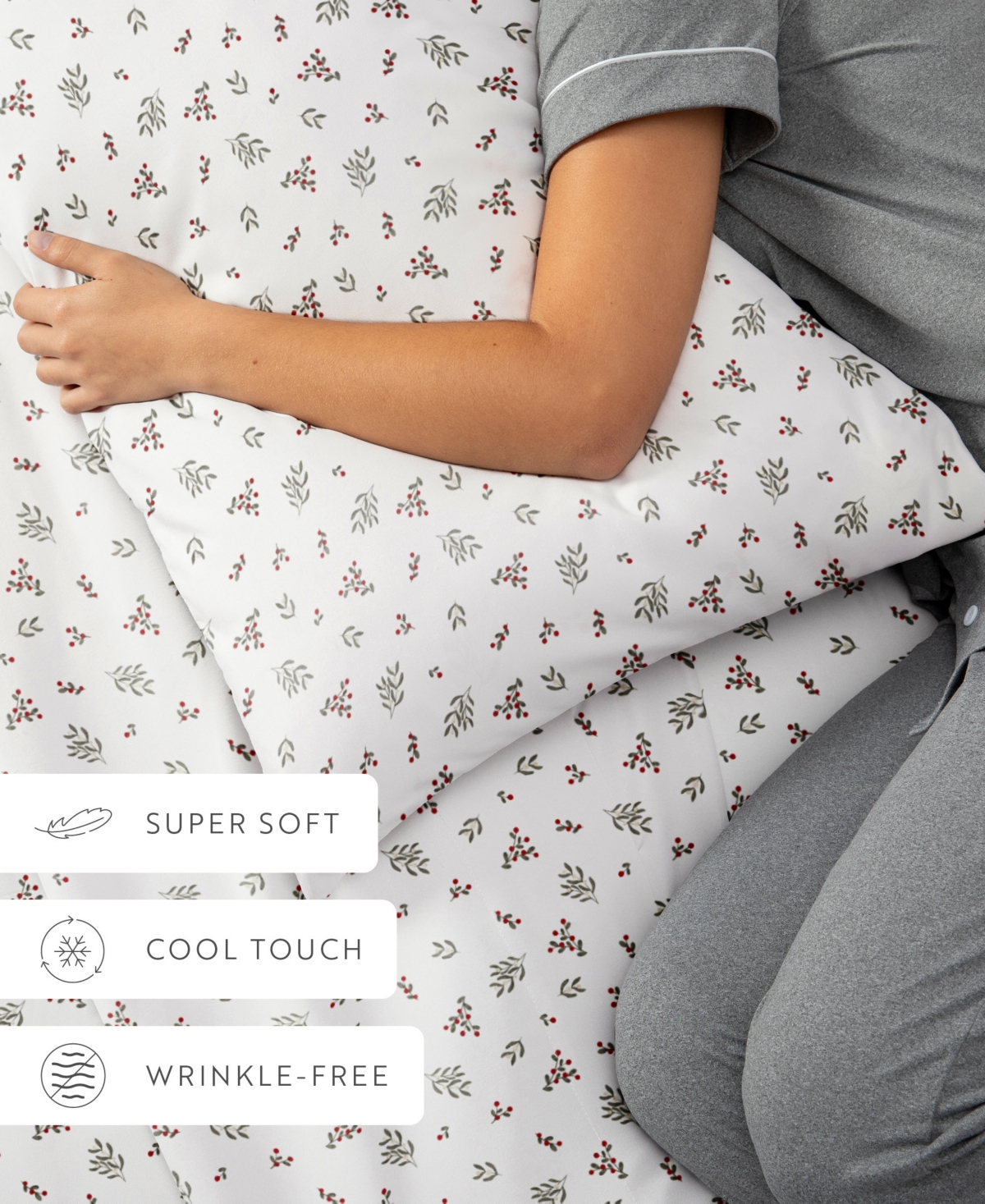 Ienjoy Home Holiday Pattern 3-pc. Sheet Set, Twin In White