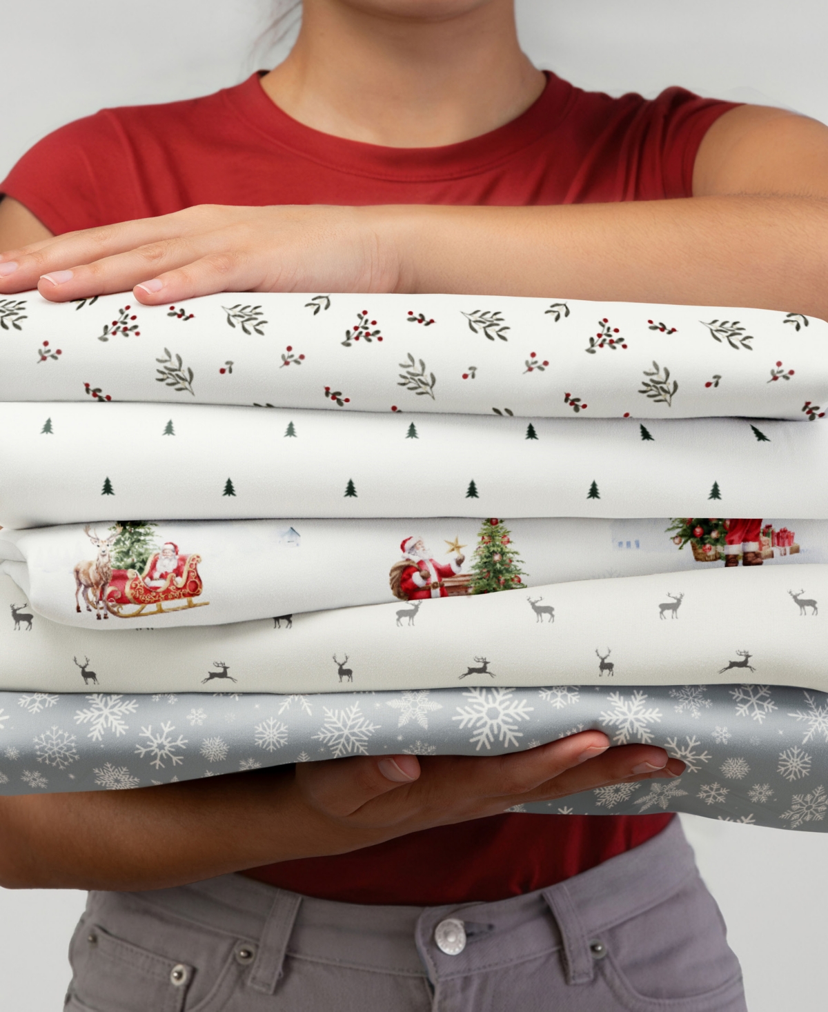 Ienjoy Home Holiday Pattern 4-pc. Sheet Set, King In White