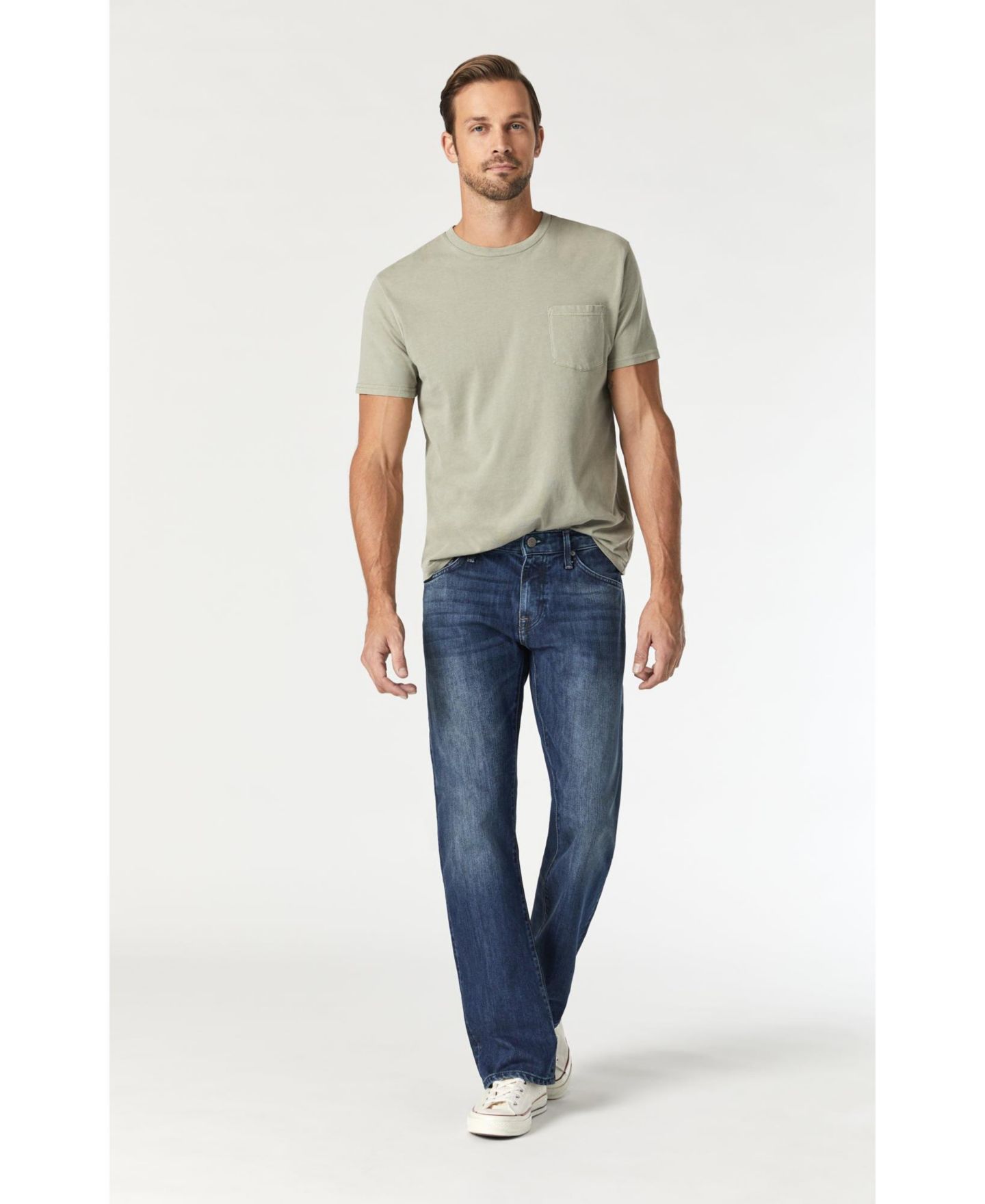 Мужские джинсы Mavi Jeans Mavi Josh Bootcut in Mid Shaded Stanford, цвет: Средний синий — фото 2
