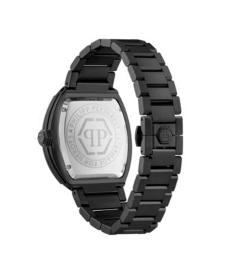 Men's Black Stainless Steel Watch, 44mm