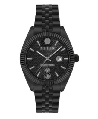 Men's Black Stainless Steel Watch, 41mm
