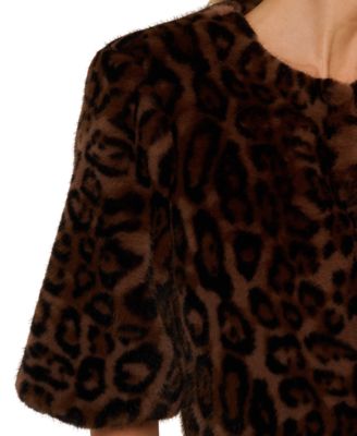 Women's Leopard Print Crewneck Jacket