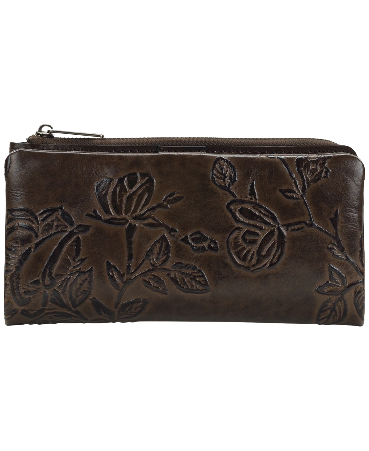 Patricia Nash Prassa Bark Leaves Textured Wallet In Brown