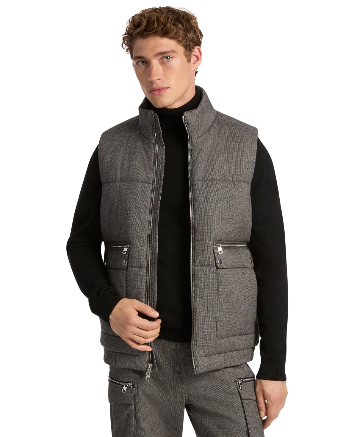 Michael Kors Men's Flannel Puffer Vest
