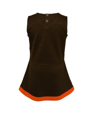 Girls Toddler 2-Piece Brown Cleveland Browns Cheer Captain Dress with Bloomers