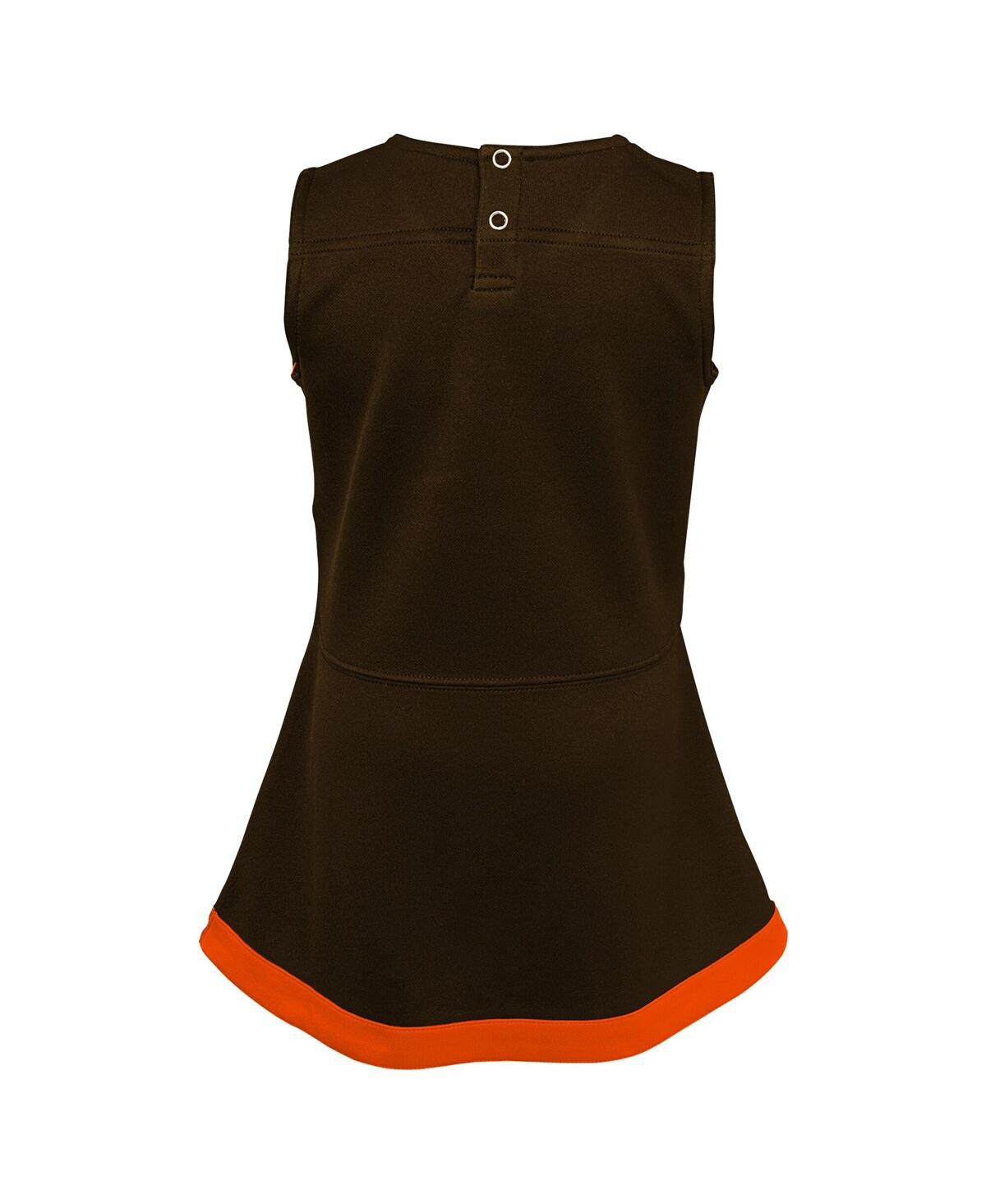 Outerstuff Girls Toddler 2-piece Brown Cleveland Browns Cheer Captain Dress With Bloomers In Brown