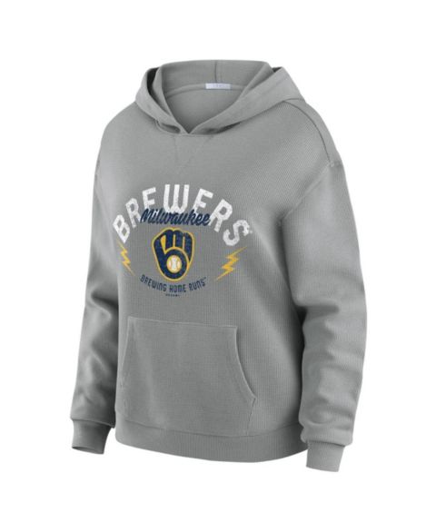Женский комплект Wear by Erin Andrews Milwaukee Brewers: вафельный худи и брюки, серый
