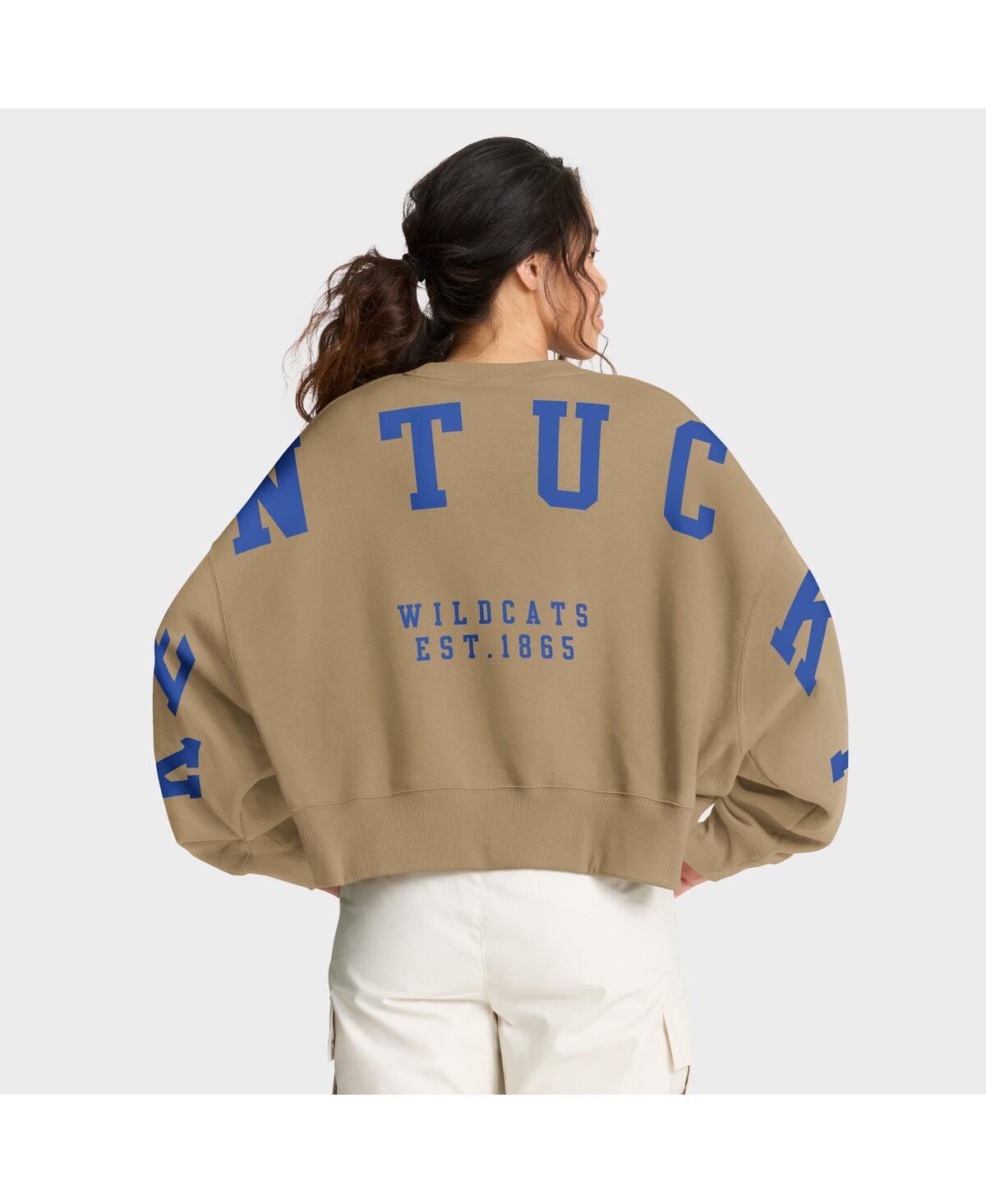 Nike Women's Tan Kentucky Wildcats Oversized Phoenix 2-hit Pullover Sweatshirt In Brown