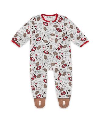 Baby Boys and Girls Newborn San Francisco 49ers Sleep and Play Full-Zip Sleeper Bib Set