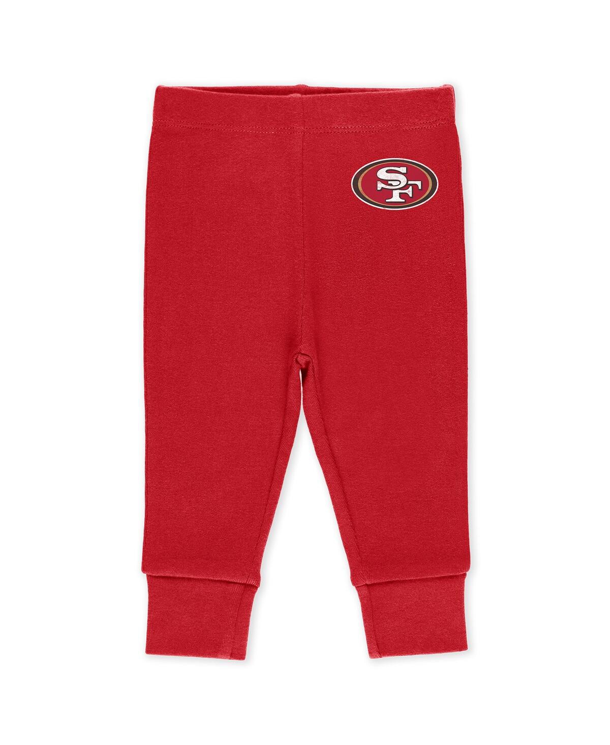 Wear By Erin Andrews Baby Boys And Girls Newborn 3-piece San Francisco 49ers Turn Me Around Bodysuits Pant Set In White