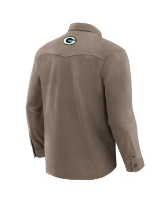 Darius Rucker Collection by Men's Tan Green Bay Packers Polar Fleece Cozy Button-Up Shirt