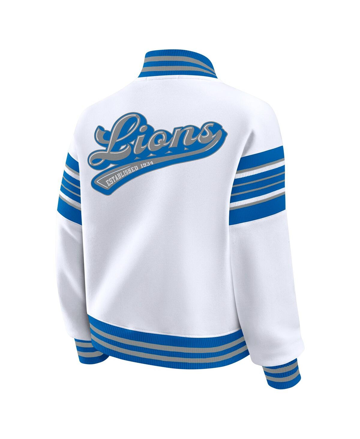 Wear By Erin Andrews Women's White Detroit Lions Plus Size Full-snap Fleece Sweatshirt Jacket In White