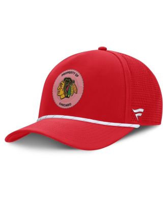 Men's Red Chicago Blackhawks Centennial Pinched Front Adjustable Hat
