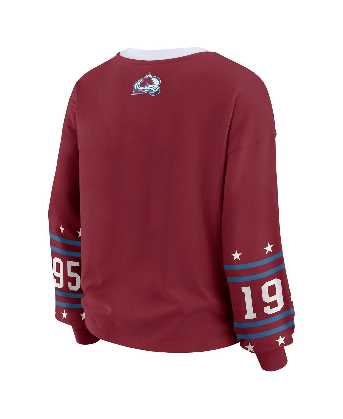 Wear By Erin Andrews Women's Burgundy Colorado Avalanche Long-sleeve Sport T-shirt In Burgundy