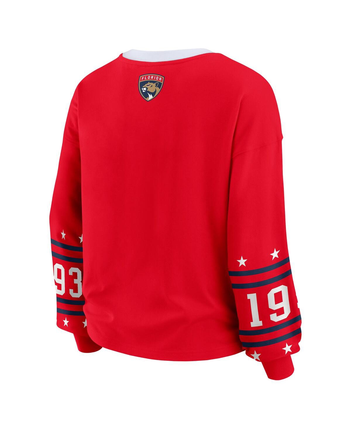 Wear By Erin Andrews Women's Red Florida Panthers Long-sleeve Sport T-shirt In Red