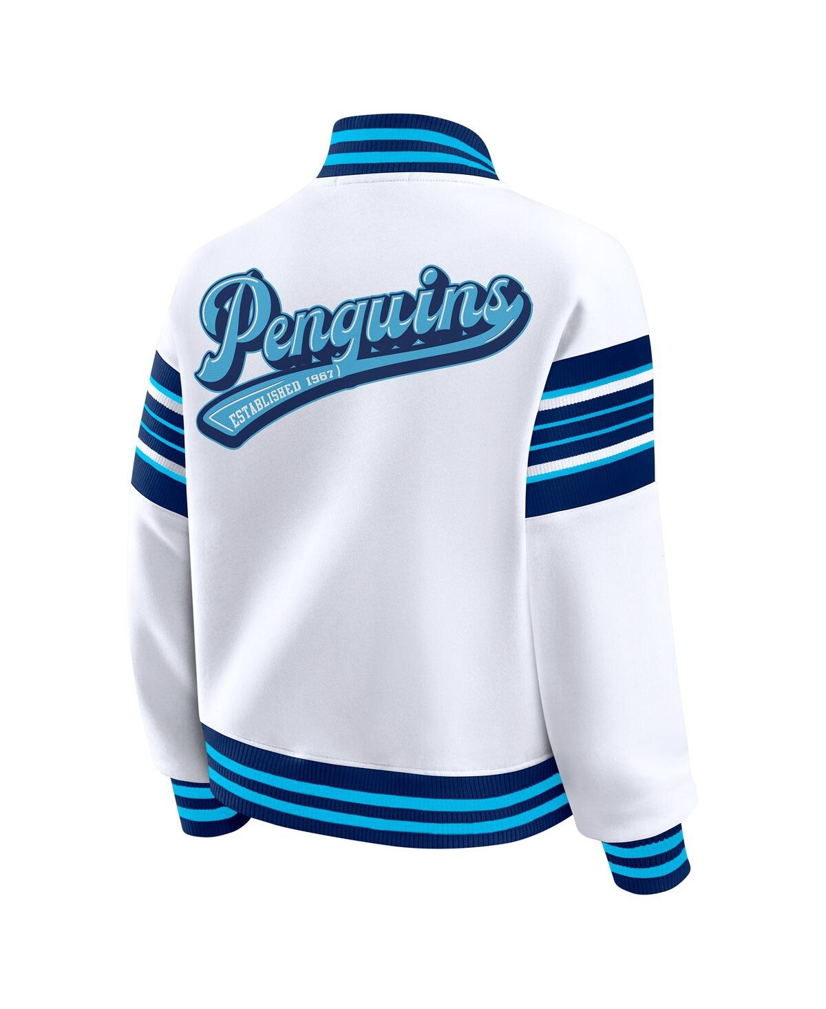 Wear by Erin Andrews Women's White/Navy Pittsburgh Penguins Full-Snap Fleece Sweatshirt Jacket
