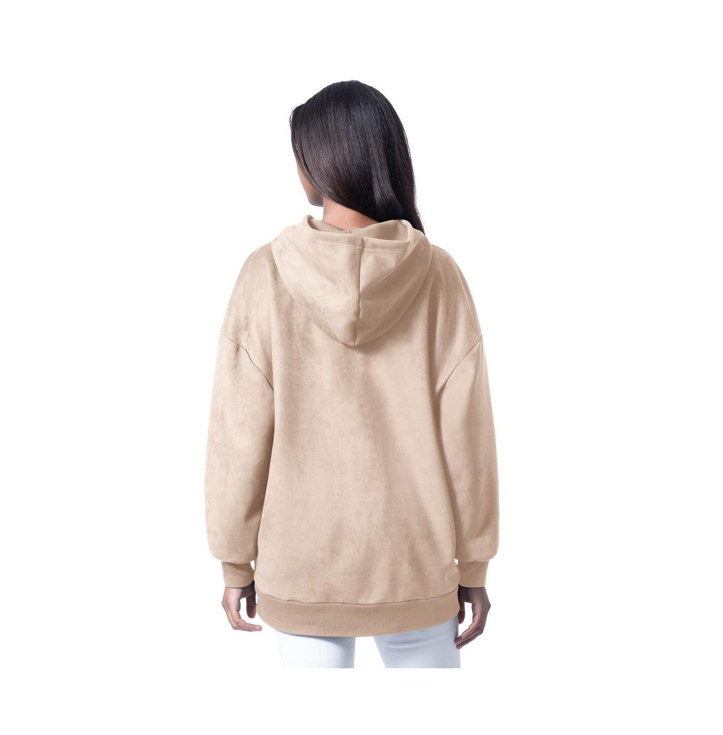 Женское худи G-III 4Her by Carl Banks Cream Cincinnati Bengals Best Hitter Oversized Tunic Pullover — фото 2