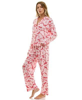 Women's Long Sleeve Top and Bottom 2-Piece Notch Collar Set