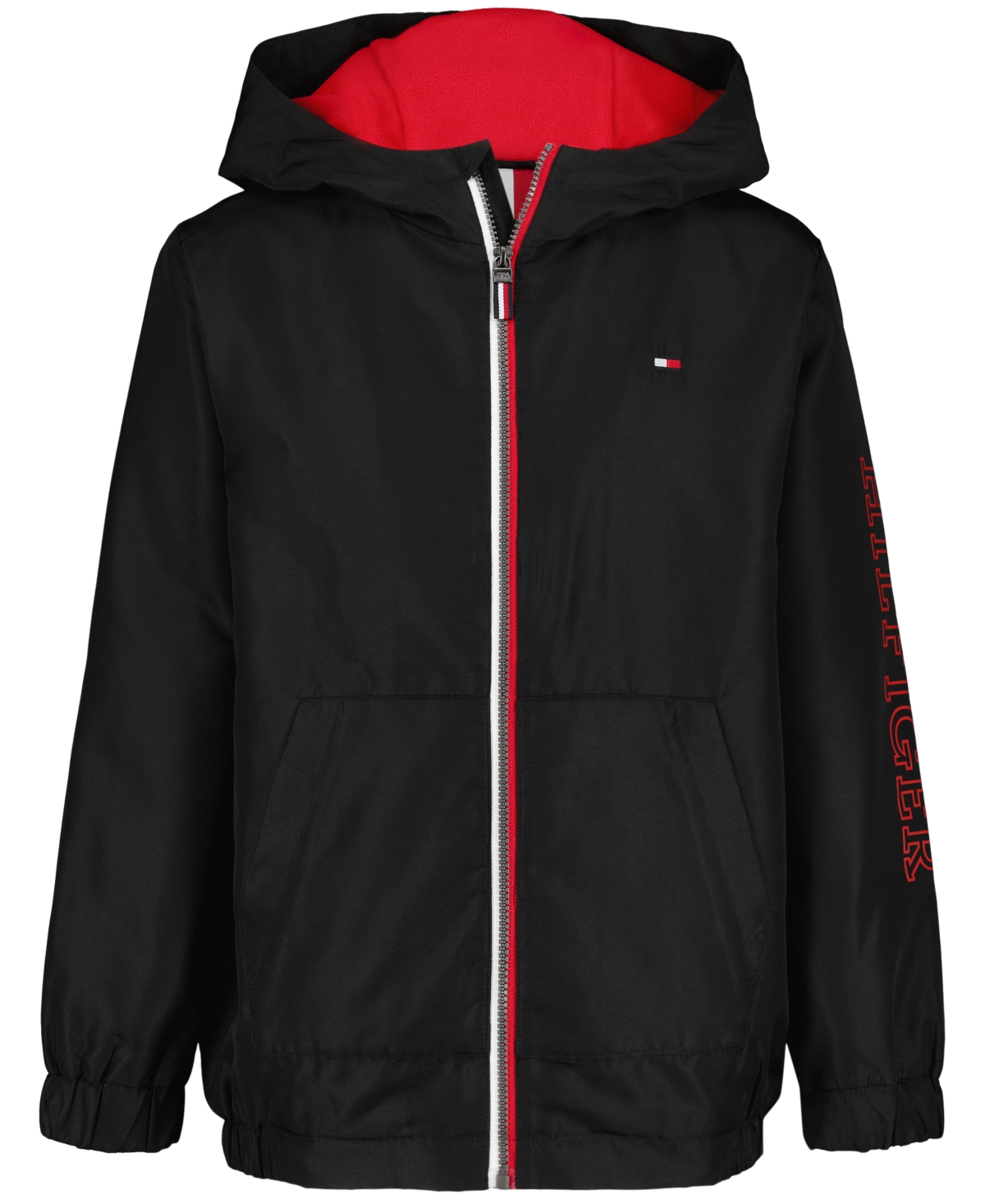 Tommy Hilfiger Boys 8-20 Full Zip Windbreaker Jacket In Black