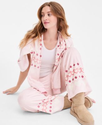 Fleece Zippered Hoodie & Wide-Leg Pants