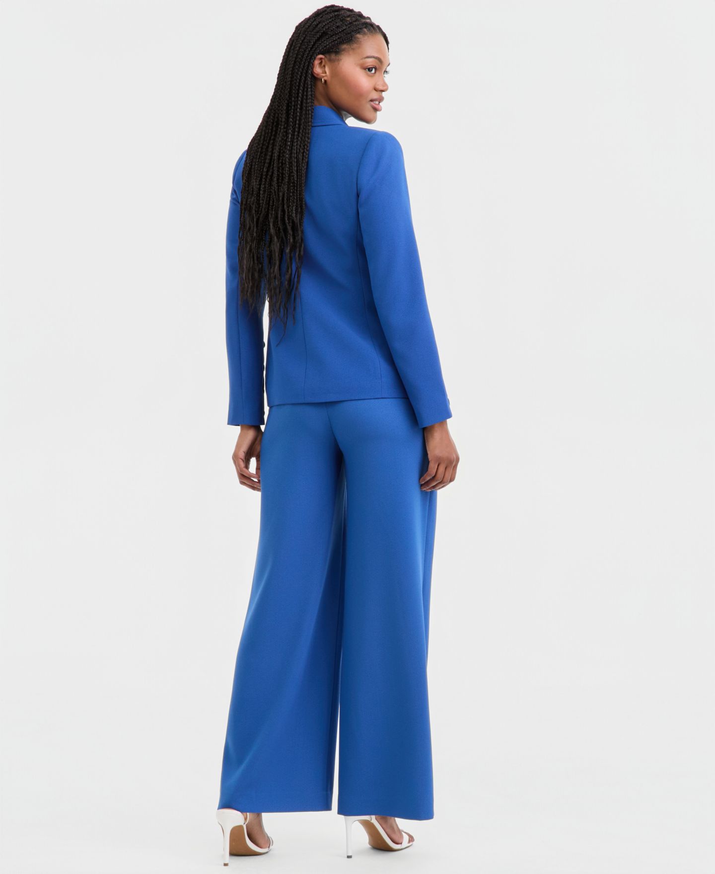 Женские комплекты Tahari ASL Peak-Lapel One-Button Jacket, Fine-Rib Crewneck Sweater T-Shirt & Mid-Rise Wide-Leg-Pants, цвет: Сиена — фото 3