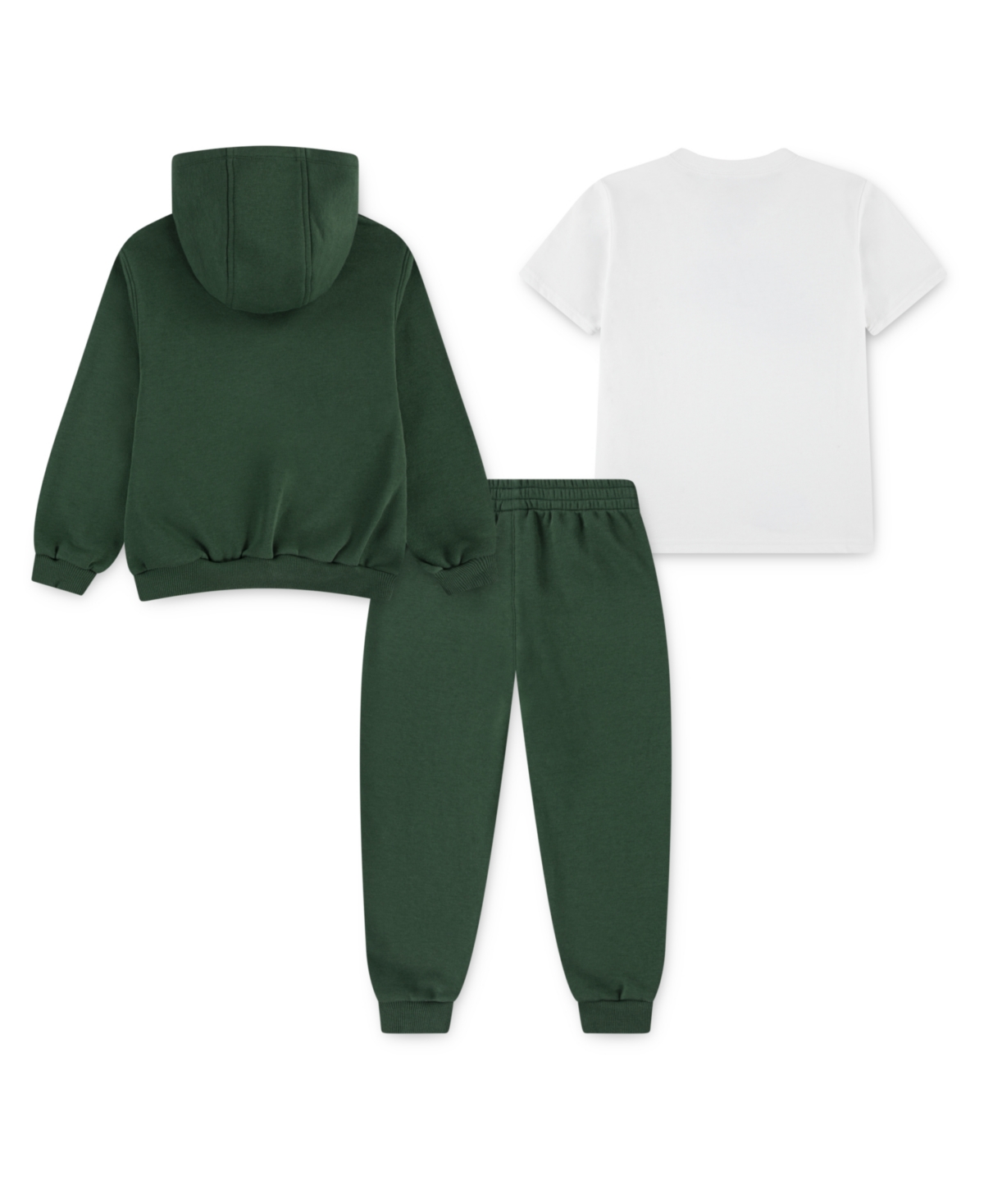 Nike Boy 4-7 Long-sleeve Hoodie, T-shirt And Jogger Pants, 3-piece Set In Green