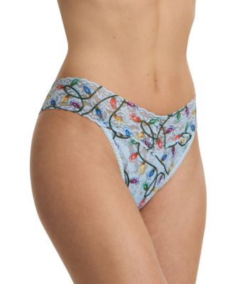 Women's Printed Signature Lace Original Rise Thong Underwear