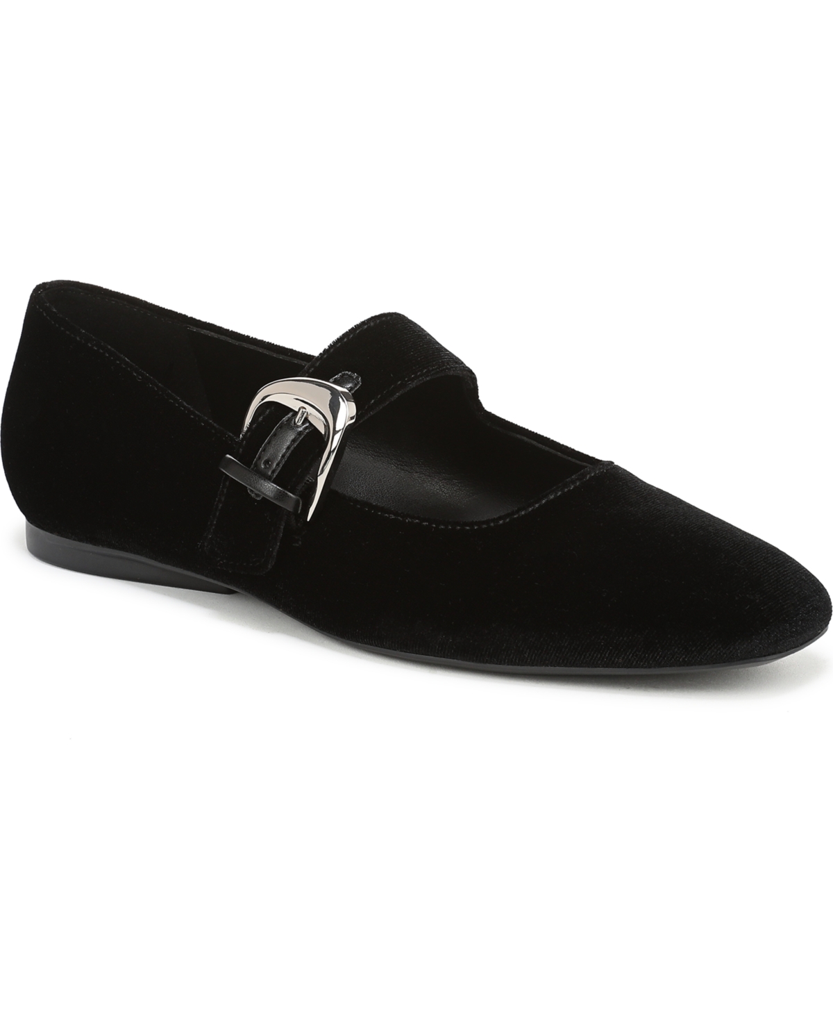 Naturalizer Women's Cosmic Square Toe Mary Jane Ballet Flats - Black Velvet