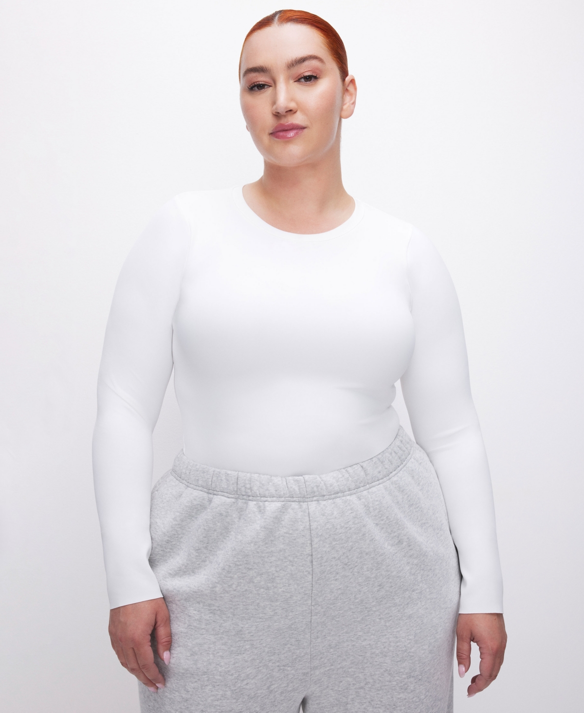 Good American Women's Sculpting Crew Neck Bodysuit In White