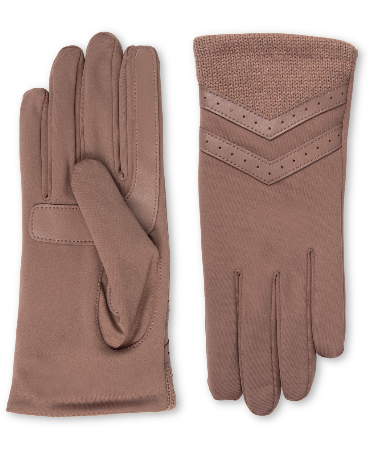 Isotoner Signature Women's Rib-knit Fleece-lined Gloves In Brown