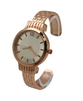 Rose Gold Textured Bangle Watch