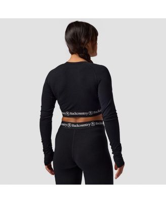 Women's Cedars RWS Merino Lt-Wt Baselayer Cropped Crew Top Lightweight Long Underwear Tops