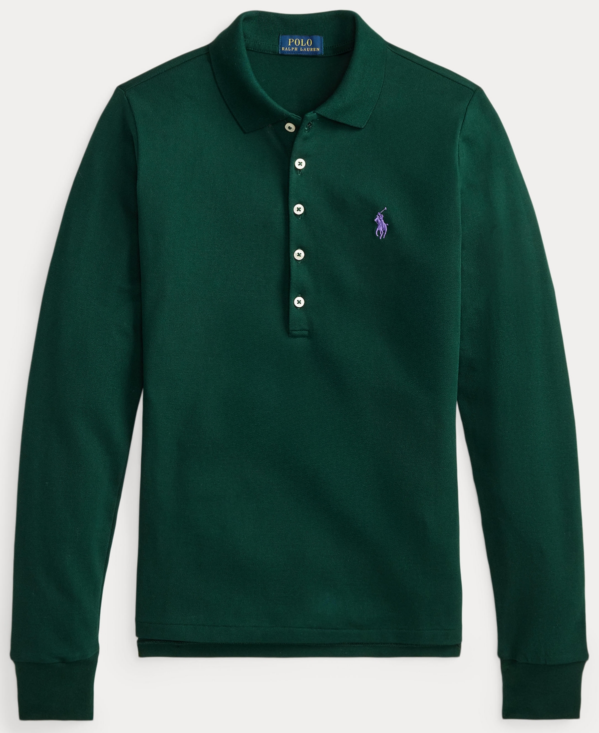 Polo Ralph Lauren Women's Polo Collar Long Sleeves Top In Green